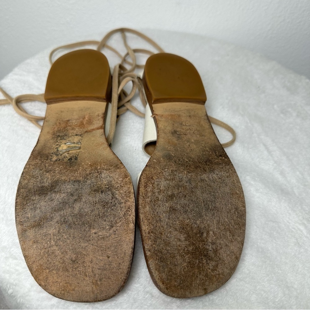 Rag & Bone Evelyn Tie Up Gladiator Sandals in Ivory Size 8.5 - Picture 7 of 12
